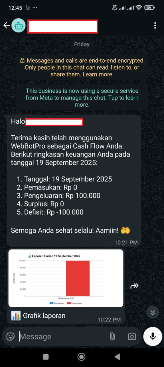 WhatsApp Bot Cashflow Automation